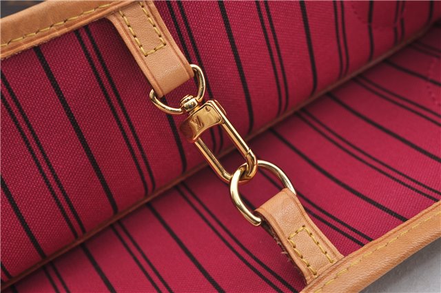 Authentic Louis Vuitton Monogram Neverfull MM Tote Bag Fuchsia M40996 Pink 1335F