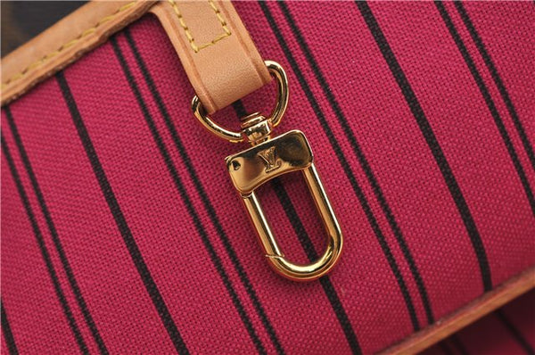 Authentic Louis Vuitton Monogram Neverfull MM Tote Bag Fuchsia M40996 Pink 1335F
