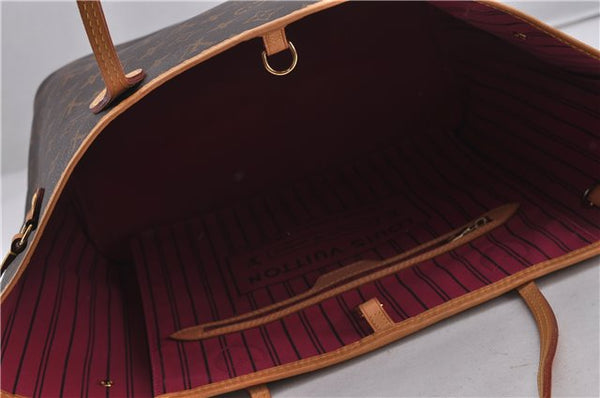 Authentic Louis Vuitton Monogram Neverfull MM Tote Bag Fuchsia M40996 Pink 1335F
