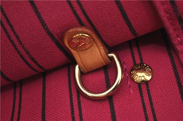 Authentic Louis Vuitton Monogram Neverfull MM Tote Bag Fuchsia M40996 Pink 1335F