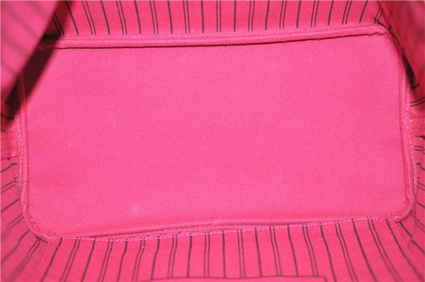Authentic Louis Vuitton Monogram Neverfull MM Tote Bag Fuchsia M40996 Pink 1335F
