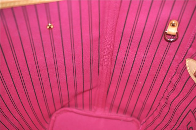 Authentic Louis Vuitton Monogram Neverfull MM Tote Bag Fuchsia M40996 Pink 1335F