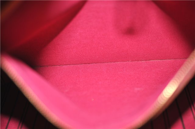 Authentic Louis Vuitton Monogram Neverfull MM Tote Bag Fuchsia M40996 Pink 1335F