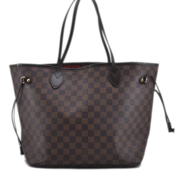 Authentic Louis Vuitton Damier Neverfull MM Shoulder Tote Bag N51105 LV 1348F