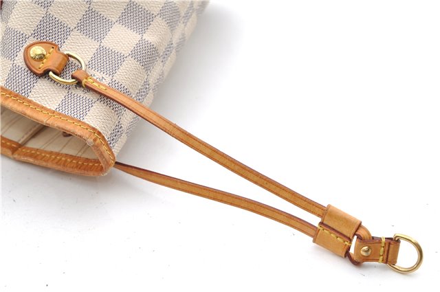 Authentic Louis Vuitton Damier Azur Neverfull PM Tote Bag N51110 LV 1454E