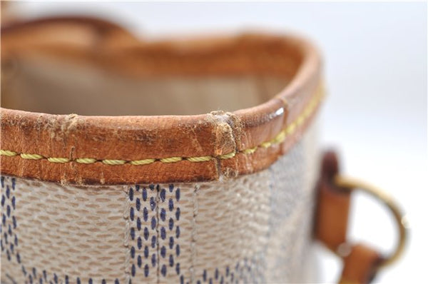 Authentic Louis Vuitton Damier Azur Neverfull PM Tote Bag N51110 LV 1454E