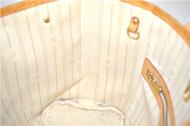 Authentic Louis Vuitton Damier Azur Neverfull PM Tote Bag N51110 LV 1454E