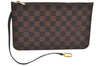 Authentic Louis Vuitton Damier Neverfull Pouch Purse Clutch Bag LV 1598I