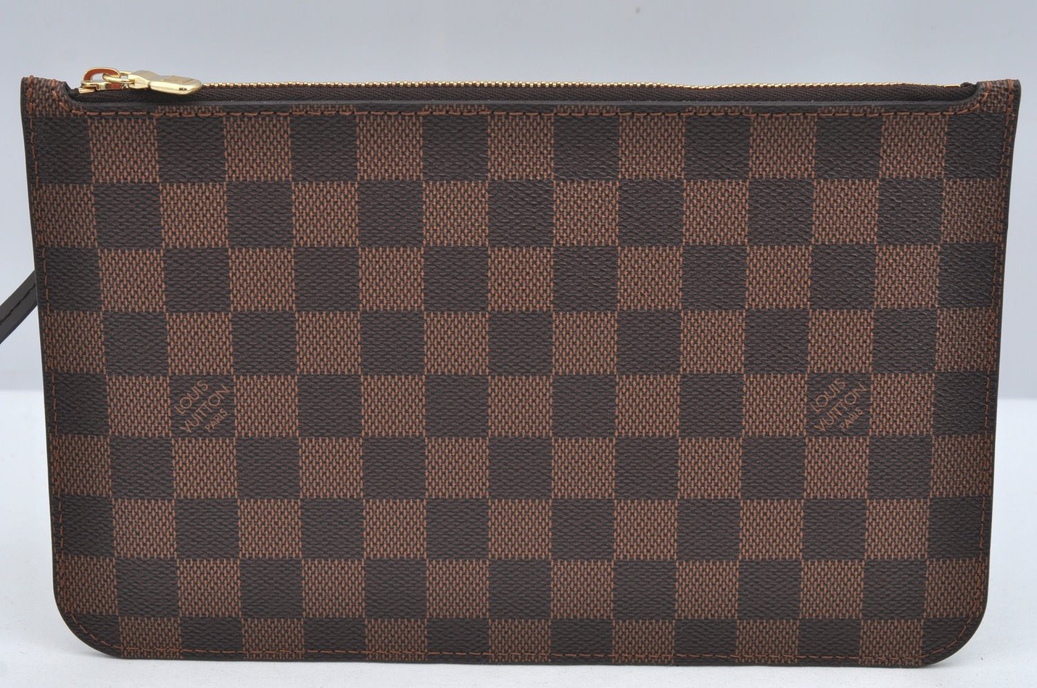 Authentic Louis Vuitton Damier Neverfull Pouch Purse Clutch Bag LV 1598I