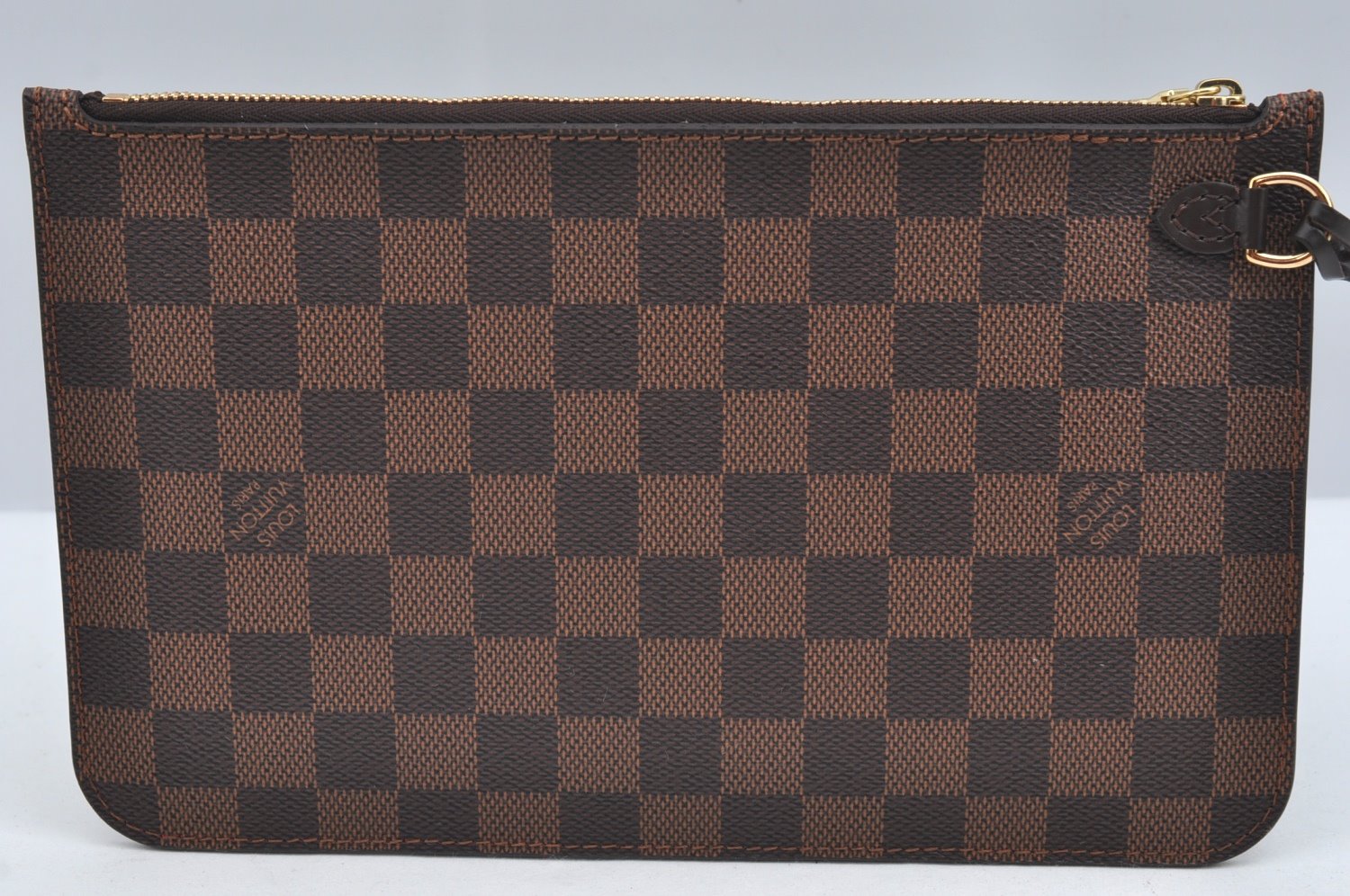 Authentic Louis Vuitton Damier Neverfull Pouch Purse Clutch Bag LV 1598I
