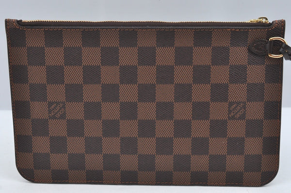 Authentic Louis Vuitton Damier Neverfull Pouch Purse Clutch Bag LV 1598I
