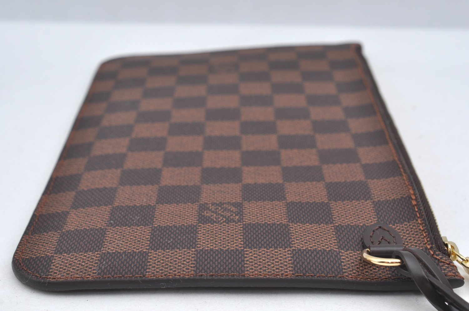 Authentic Louis Vuitton Damier Neverfull Pouch Purse Clutch Bag LV 1598I