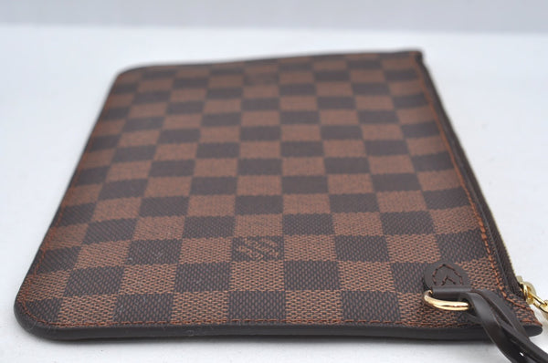 Authentic Louis Vuitton Damier Neverfull Pouch Purse Clutch Bag LV 1598I