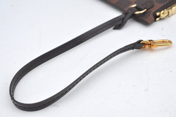 Authentic Louis Vuitton Damier Neverfull Pouch Purse Clutch Bag LV 1598I