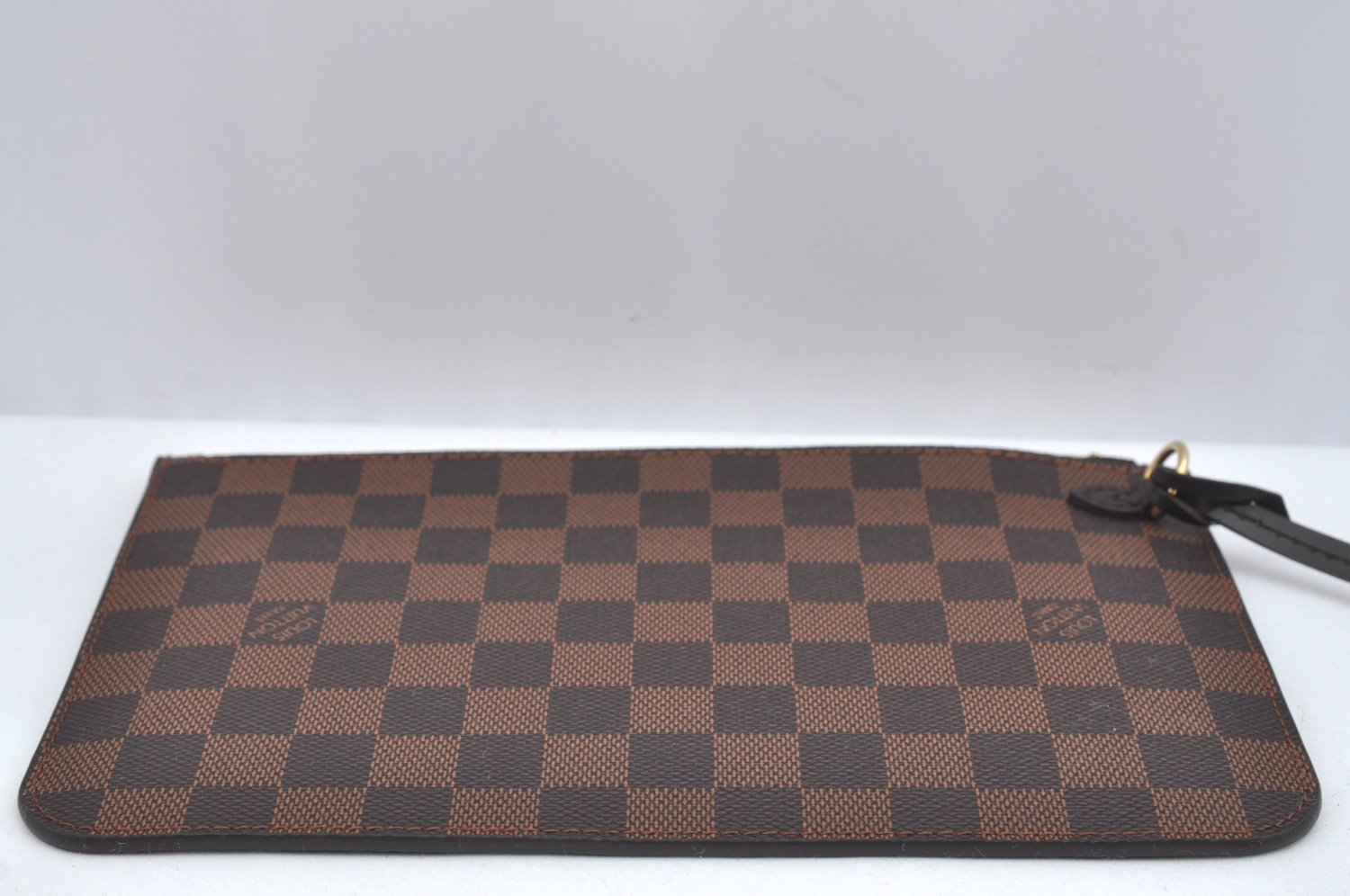 Authentic Louis Vuitton Damier Neverfull Pouch Purse Clutch Bag LV 1598I