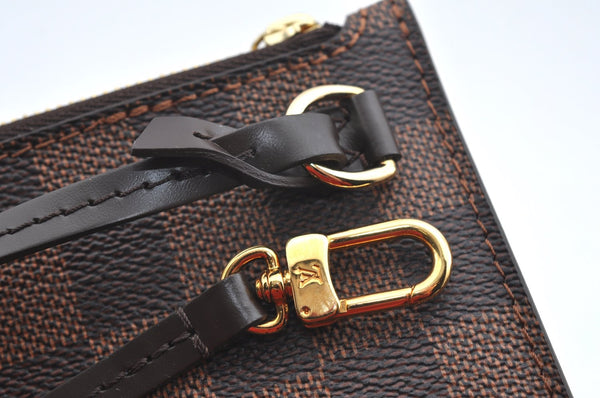 Authentic Louis Vuitton Damier Neverfull Pouch Purse Clutch Bag LV 1598I