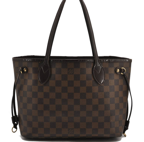 Authentic Louis Vuitton Damier Neverfull PM Shoulder Tote Bag N51109 LV 1642F