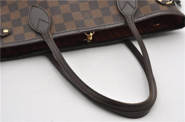 Authentic Louis Vuitton Damier Neverfull PM Shoulder Tote Bag N51109 LV 1642F