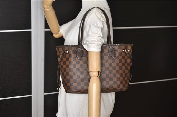 Authentic Louis Vuitton Damier Neverfull PM Shoulder Tote Bag N51109 LV 1642F