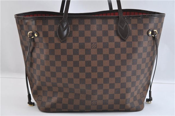 Authentic Louis Vuitton Damier Neverfull MM Shoulder Tote Bag N41358 LV 1664F