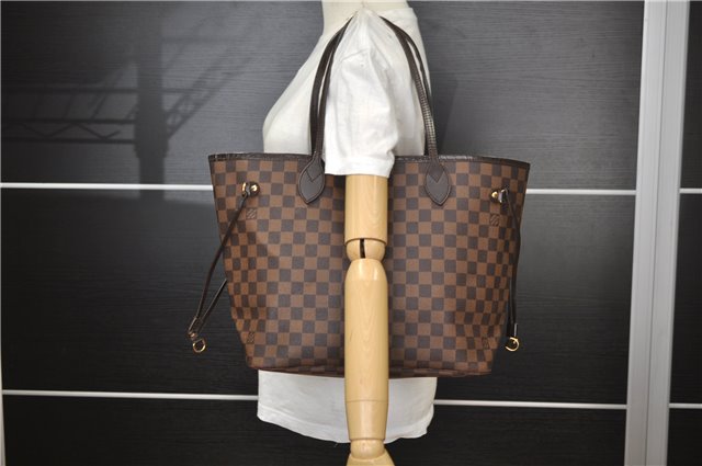 Authentic Louis Vuitton Damier Neverfull MM Shoulder Tote Bag N51105 LV 1707F