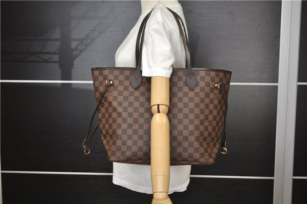 Authentic Louis Vuitton Damier Neverfull MM Shoulder Tote Bag N51105 LV 1707F