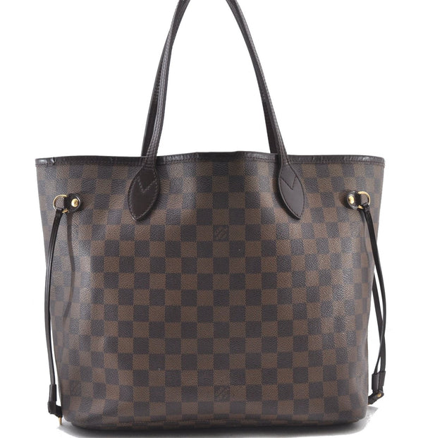 Authentic Louis Vuitton Damier Neverfull MM Shoulder Tote Bag N51105 LV 1838F