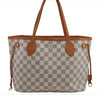 Authentic Louis Vuitton Damier Azur Neverfull PM Tote Bag N51110 LV 2034F