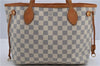 Authentic Louis Vuitton Damier Azur Neverfull PM Tote Bag N51110 LV 2034F