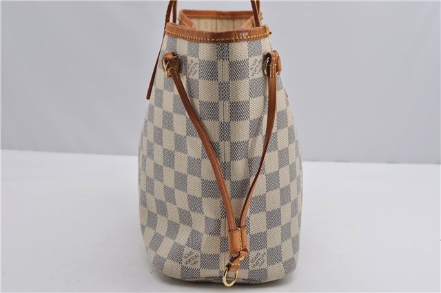 Authentic Louis Vuitton Damier Azur Neverfull PM Tote Bag N51110 LV 2034F