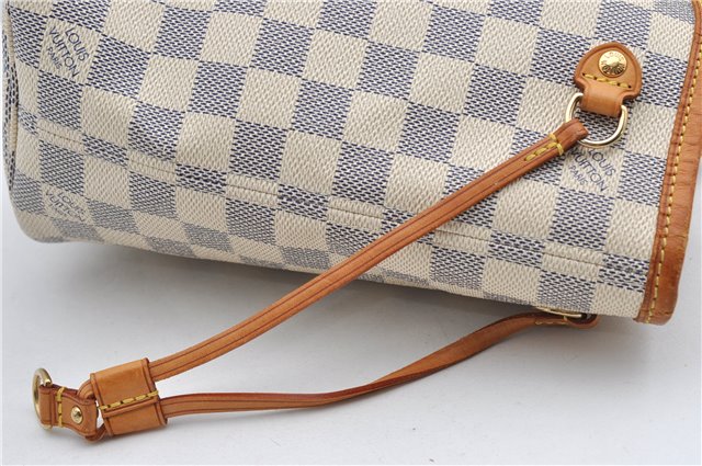 Authentic Louis Vuitton Damier Azur Neverfull PM Tote Bag N51110 LV 2034F