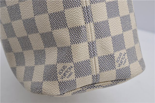 Authentic Louis Vuitton Damier Azur Neverfull PM Tote Bag N51110 LV 2034F