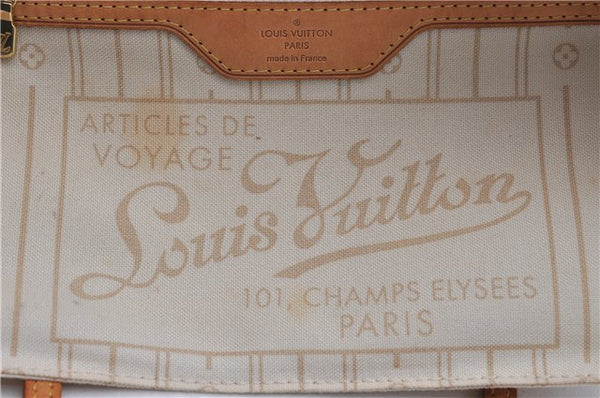 Authentic Louis Vuitton Damier Azur Neverfull PM Tote Bag N51110 LV 2034F