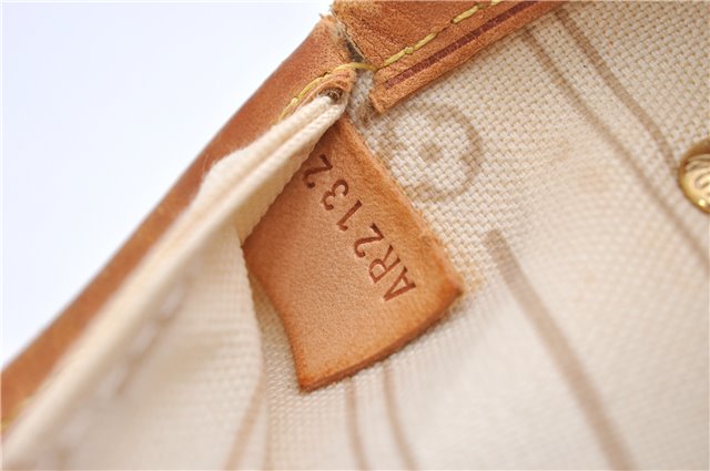 Authentic Louis Vuitton Damier Azur Neverfull PM Tote Bag N51110 LV 2034F