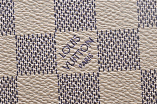 Authentic Louis Vuitton Damier Azur Neverfull MM Tote Bag N51107 LV 2124D