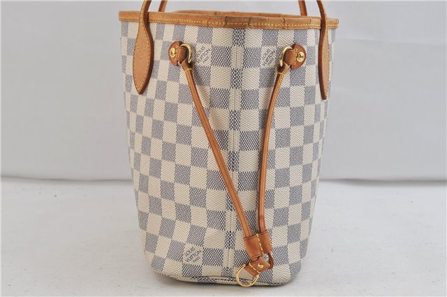 Authentic Louis Vuitton Damier Azur Neverfull PM Tote Bag N51110 LV 2200D