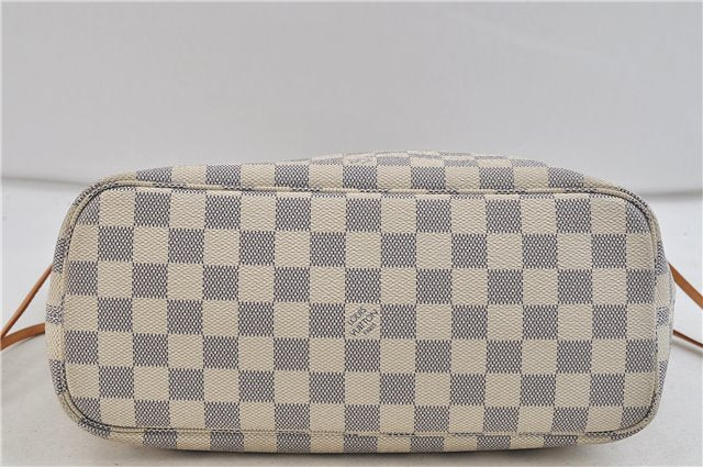 Authentic Louis Vuitton Damier Azur Neverfull PM Tote Bag N51110 LV 2200D