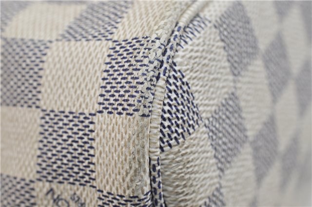 Authentic Louis Vuitton Damier Azur Neverfull PM Tote Bag N51110 LV 2200D