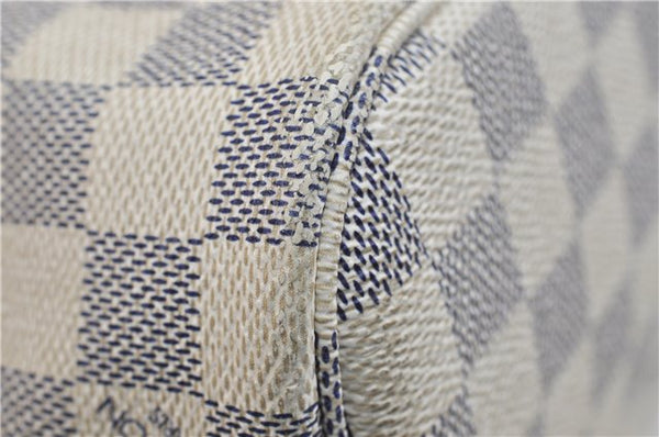 Authentic Louis Vuitton Damier Azur Neverfull PM Tote Bag N51110 LV 2200D
