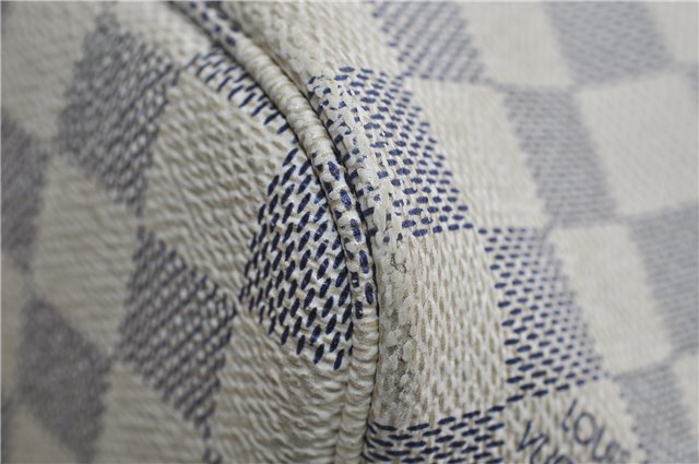 Authentic Louis Vuitton Damier Azur Neverfull PM Tote Bag N51110 LV 2200D