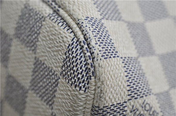 Authentic Louis Vuitton Damier Azur Neverfull PM Tote Bag N51110 LV 2200D