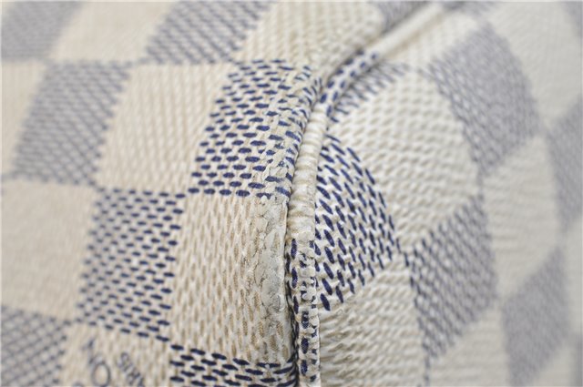 Authentic Louis Vuitton Damier Azur Neverfull PM Tote Bag N51110 LV 2200D