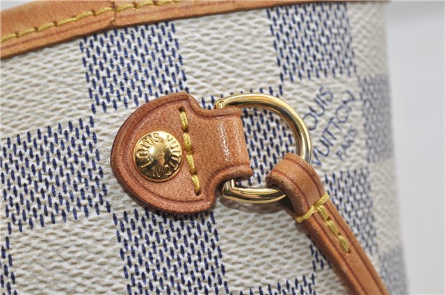 Authentic Louis Vuitton Damier Azur Neverfull PM Tote Bag N51110 LV 2200D