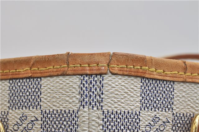 Authentic Louis Vuitton Damier Azur Neverfull PM Tote Bag N51110 LV 2200D