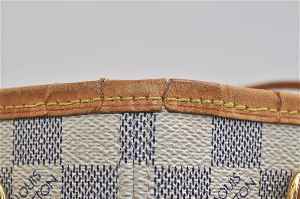 Authentic Louis Vuitton Damier Azur Neverfull PM Tote Bag N51110 LV 2200D