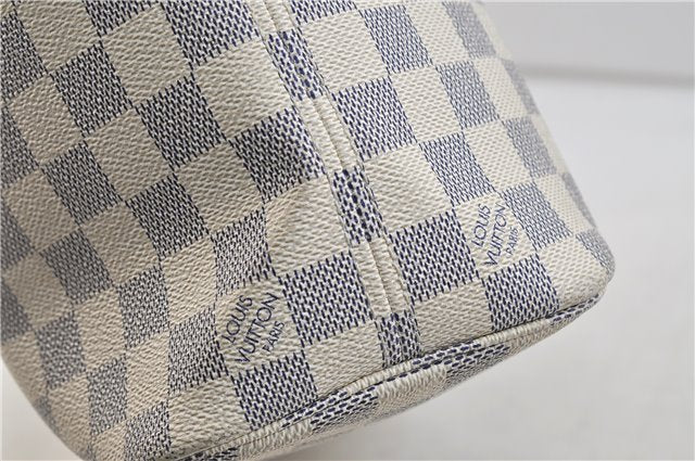 Authentic Louis Vuitton Damier Azur Neverfull PM Tote Bag N51110 LV 2200D