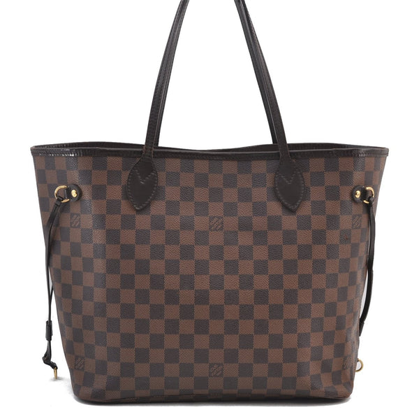 Authentic Louis Vuitton Damier Neverfull MM Shoulder Tote Bag N51105 LV 2458F