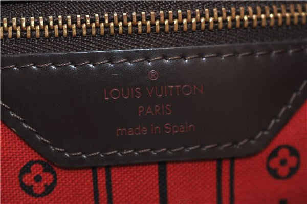 Authentic Louis Vuitton Damier Neverfull MM Shoulder Tote Bag N51105 LV 2458F