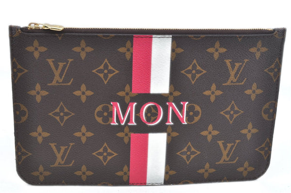 Authentic Louis Vuitton Mon Monogram Neverfull Pouch Purse Clutch Bag LV 2513F