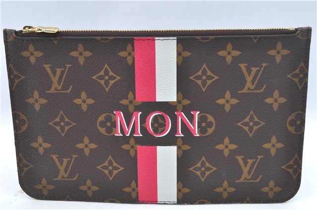 Authentic Louis Vuitton Mon Monogram Neverfull Pouch Purse Clutch Bag LV 2513F